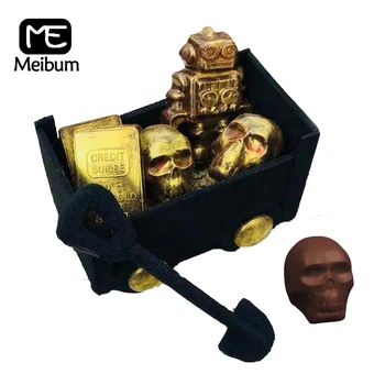 Meibum 24 полости В форме черепа, поликарбонатная форма для шоколада, 3D-форма для приготовления десертов, форма для выпечки кондитерских изделий, лоток для украшения детских конфет.