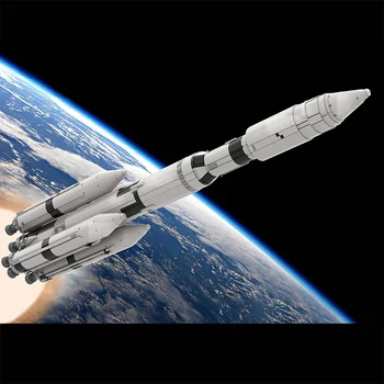 MOC Космическая Серия Saturn V MLV-25L Ракетный Набор Строительных блоков Большого Размера Science Explore Vehilce Кирпичи Игрушки Для Детей Детские Подарки