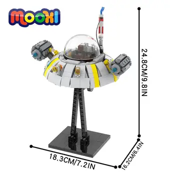 MOOXI Creative Sci-Fi Series, модель космического корабля, детали для сборки, Строительные блоки, кирпич, Развивающая игрушка для детей, подарок MOC1248