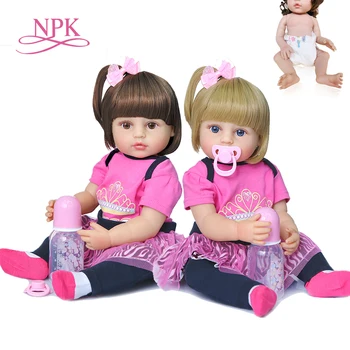 NPK 55 см оригинальная аутентичная кукла reborn baby girl для малышей принцесса высококачественная мягкая силиконовая кукла для всего тела игрушка для ванны