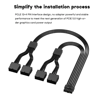PCIE 5.0 PCI GPU Line 16pin 12VHPWR Штекер-4x8Pin Штекер-Удлинитель Питания Видеокарты для RTX3090Ti 40 серии