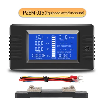 PZEM015 ЖК-тестер батареи напряжение, ток, емкость, внутреннее сопротивление, дисплей энергопотребления 0-200 В 10A/50A/300A