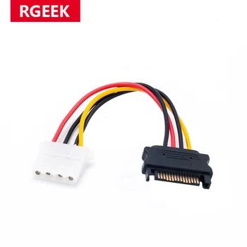 RGEEK 15-контактный последовательный кабель питания SATA Male - Molex LP4 15 см (6 дюймов)