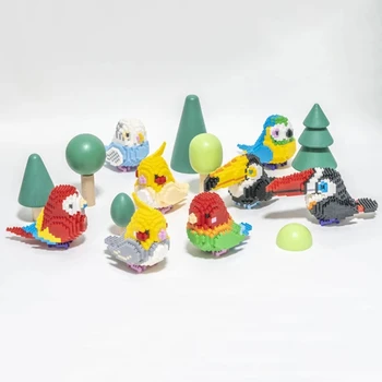 SC Parrot Домашнее животное Мини Алмазные блоки Кирпичи Строительная игрушка для детей Подарок без коробки