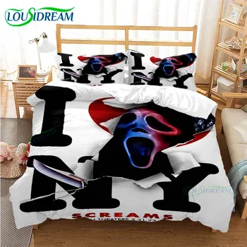 Scream VI Комплект постельных принадлежностей Пододеяльник Стеганое одеяло Односпальная кровать Twin Full Queen Молодежный Комплект подарочных простыней для девочек и мальчиков
