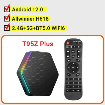 T95Z Plus H618 TV Box Android 12,0 Allwinner H618 WiFi 6 BT5.0 HDR10 Телеприставка Медиаплеер T95