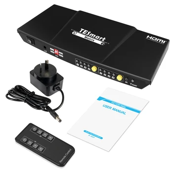 TESmart 4x2 HDMI Матрица 36 бит HDCP1.4 AUX L/ R S/PDIF Аудио 4 в 4 выхода Видеопереключатель EDID 4K30hz Hdmi Матрица С ИК-Пультом Дистанционного управления