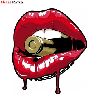Three Ratels FTC-836 # 14X16CM Red Lips Bullet ПВХ наклейка для автомобиля, украшение канцелярских принадлежностей, дневник Ablum, скрапбукинг