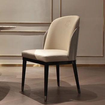 Tianyimeijia Италия импортировала полностью кожаный обеденный стул, черный титановый матовый кожаный стул для ресторана высокого класса, изготовленный на заказ