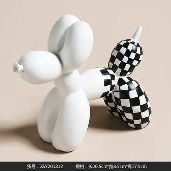 TLL Черно-белая Шахматная доска Решетчатый воздушный шар в стиле собаки Украшения для дома Подарок девушкам