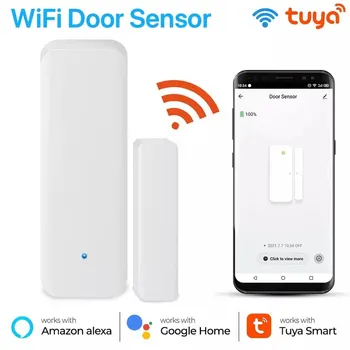 Tuya TY005 WiFi Датчик Открытия Двери, Магнитный Детектор Открытия Двери, Защита Домашней безопасности Smart Life APP Door Alexa