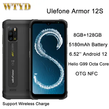 Ulefone Armor 12S Прочный Телефон 8 ГБ + 128 ГБ IP68 Водонепроницаемый 6,52-дюймовый Android 12 MediaTek Helio 4G OTG NFC Смартфон Глобальной версии