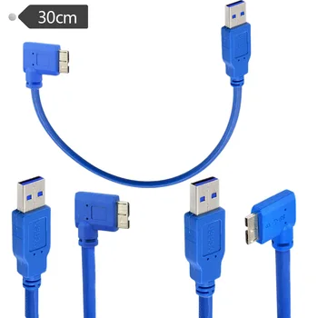 USB 3.0 A штекер к micro 90-градусный изгиб локтя влево и вправо в сторону мобильный жесткий диск кабель цифровой камеры кабель для передачи данных