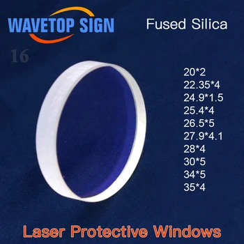 WAveTopSign 1064nm Лазерные Защитные Окна Диаметром 20-35 мм Из Кварцевого Плавленого Кремнезема для Волоконно-Лазерной Сварки Деталей Режущей Головки
