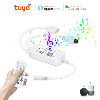 Wi-Fi RGB контроллер Tuya Smart Life Bluetooth Управление синхронизацией музыки Встроенный микрофон для светодиодной ленты Контроллер умного дома