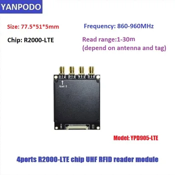 Yanpodo UHF RFID считыватель 4 порта модуль дальнего действия 1-30 м RS232 TCP/IP разъем multi-tag 400 считыватель меток для встраиваемой системы