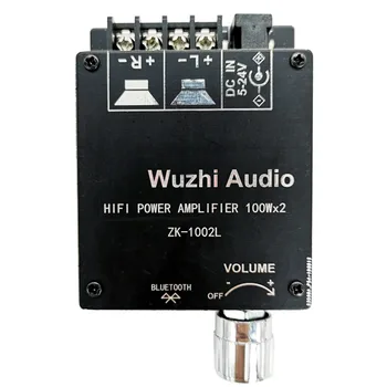 ZK-1002L 100WX2 Mini Bluetooth-совместимый 5.0 Беспроводной Цифровой Усилитель Мощности Звука Двухканальный Стереоусилитель постоянного тока 12V 24V