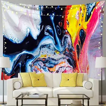 Абстрактный гобелен с психоделическим рисунком, висящий на стене, ткань для скандинавского дома, красочный декор, одеяло, пляжное полотенце