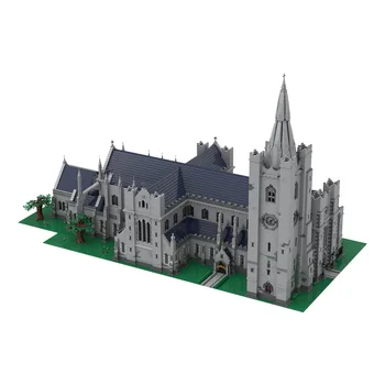 Авторизованный в Ирландии Собор Святого Патрика, Средневековый замок, строительные блоки, набор игрушек MOC (59878 шт.)