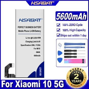 Аккумулятор HSABAT BM4N BM4M емкостью 5600 мАч для аккумуляторов Xiaomi 10 Mi10 pro M10 Mi10pro