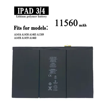 Аккумулятор для планшета 11560 мАч Для Apple iPad 3 4 iPad3 iPad4 A1403 A1416 A1430 A1433 A1459 A1460 A1389 Bateria + БЕСПЛАТНЫЕ ИНСТРУМЕНТЫ
