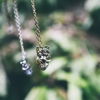 Анатомическое ожерелье в виде сердца в стиле стимпанк, подвеска в виде сердца из сплава, анатомическое ожерелье, ювелирные изделия