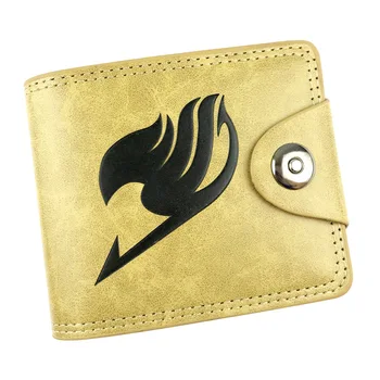 Аниме Fairy Tail Складной кошелек Портативный кошелек на кнопке Мужской или женский Короткий кошелек для монет