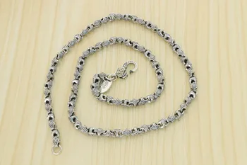 Антикварное серебро s925 пробы, тайское серебряное ожерелье с бриллиантовым пестиком, цепочка для ключиц, властная мужская цепочка для личности, ретро мода