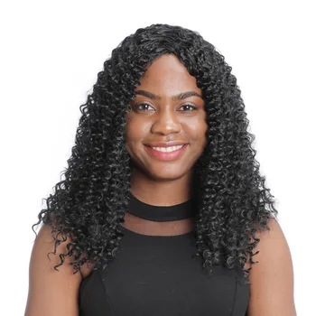 Афро-кудрявый кудрявый парик Синтетический короткий парик с челкой Смешанный каштановый и светлый парик для чернокожих женщин