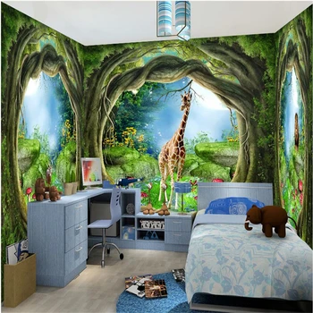 бейбехан Пользовательские обои фрески фото любого размера 3D стерео фэнтези сказочный лес деревья джунгли лось весь дом тематические фрески