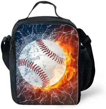 Бейсбольная сумка для ланча для детей, маленький термальный ланч-бокс для мальчиков и девочек, контейнер для перекусов в школу