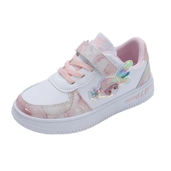 Белая повседневная обувь для девочек, брендовые детские кроссовки, белая детская спортивная обувь, обувь для прогулок для малышей