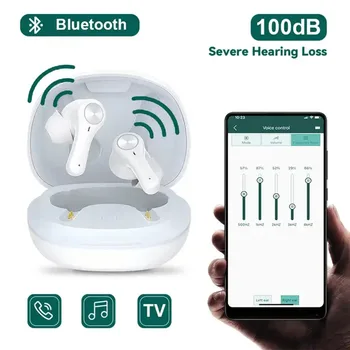Беспроводной цифровой слуховой аппарат Bluetooth Аудиовызов Bluetooth Для пожилых людей с нарушениями слуха При глухоте Усилитель звука Слуховой аппарат