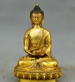 Буддизм старая Бронзовая Статуя Будды Амитабхи Шакьямуни Татхагаты Будды Падмапани