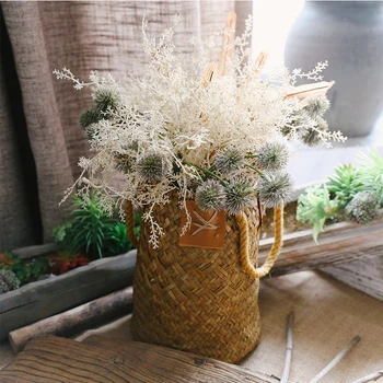 Букет из искусственной колючей травы, искусственный цветок, Имитация свадебного украшения для семейной вечеринки в гостиной, Цветочная композиция