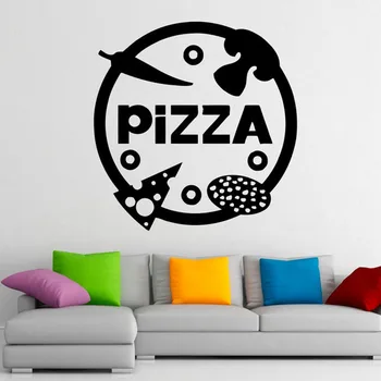 Виниловая наклейка на стену для пиццы, наклейки для пиццерии, искусство, дизайн интерьера, украшение домашней кухни, Съемный восхитительный декор для стен, окно S470