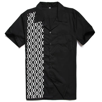Винтажная мужская одежда 1990-х годов, дизайнерская мужская рубашка на пуговицах с абстрактным рисунком, танцевальная рубашка на пуговицах