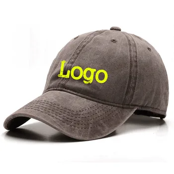 Винтажная спортивная шапка из 100% хлопка, унисекс, мужская, женская, женская, повседневная, выстиранная джинсовая шляпа дальнобойщика, Дышащая шляпа для папы с пользовательским логотипом