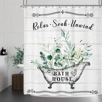 Винтажная цветочная занавеска для душа в ванной с листьями Лаванды, заливка для ванной комнаты, водонепроницаемый Полиэстер, занавеска для украшения ванной комнаты, душ