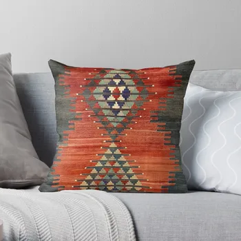 Винтажный декоративный Килим из цельного дерева Kars, плетение Навахо, Тканая подушка из ацтекского текстиля, вышитый чехол для подушки