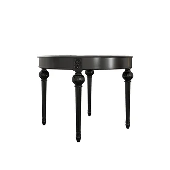 Винтажный обеденный стол во французском стиле из массива дерева, обеденный стол для маленькой квартиры, случайный столик Черный
