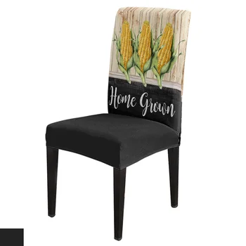 Винтажный чехол для стула с растягивающимся принтом из кукурузного зерна с растягивающимся рисунком для столовой, банкета, свадебной вечеринки, Эластичные чехлы для стульев на сиденье