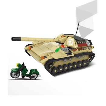 Военная модель WW2 Основной Боевой Танк Мини Мотоцикл DIY Аксессуары Собирайте Украшения Строительные Блоки Кирпичи Игрушки Подарки