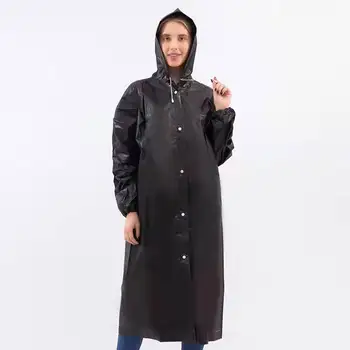 Высокое качество, 1 шт., 145 *68 см, Плащ EVA Унисекс, утолщенный водонепроницаемый дождевик, Женский, мужской, Черный, для кемпинга, непромокаемый дождевик, костюм