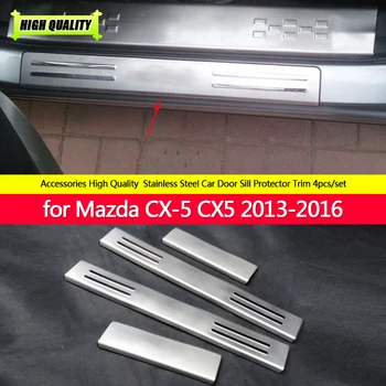Высококачественная накладка на порог боковой двери из нержавеющей стали, накладка для Mazda CX-5 CX5 2013 2014 2015 2016, Автомобильный стайлинг