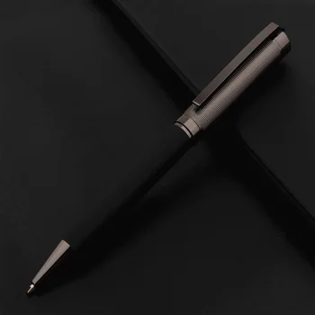 Высококачественная черно-серая деловая офисная шариковая ручка 717 для студентов, школьные канцелярские принадлежности, синие чернила