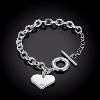 Высококачественные браслеты-сердечки из стерлингового серебра 925 пробы для женщин, свадебный сувенир, роскошные украшения для помолвки, Рождественские подарки