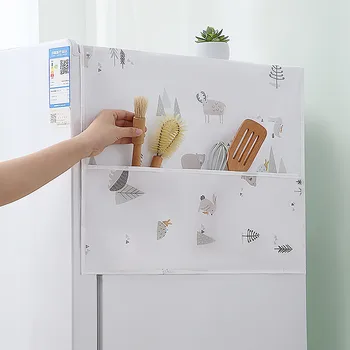 Геометрическая ткань для холодильника с животными, Пылезащитный чехол для однодверного холодильника, Пасторальное Двойное Открытое полотенце, Полотенце для стиральной машины, Покрывающее полотенце