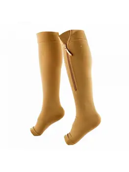 Давление вен, Варикозное расширение вен 3xl 4xl 5xl Высококачественные эластичные носки с открытым носком, средняя трубка, компрессионная молния, спортивная штанина, увеличивающая рост, черный