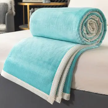 Двустороннее утолщенное одеяло из молочной шерсти, фланелевое одеяло, простыня, одеяло, диван, офисный полдень, супер теплое одеяло для сна одеяло